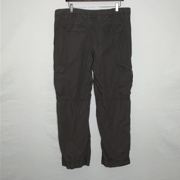 Norma Kamali Convertible Cargo Pants in Grey 100% Cotton Lagenlook - Size 12 - Picture 3 of 7